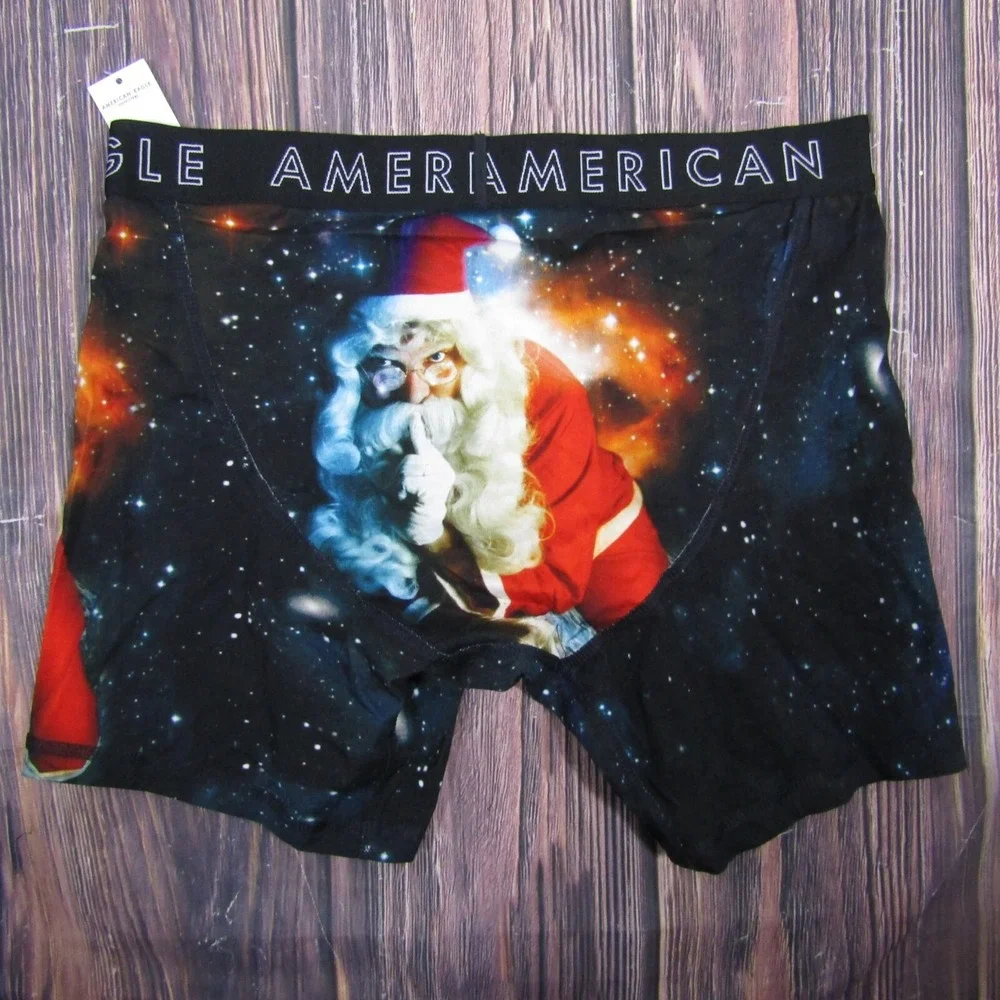 American Eagle‎ NEW NWT Mens Medium Boxer Briefs Santa Funny Gift